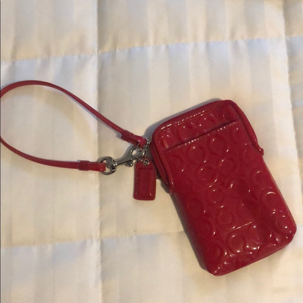 Coach Red Wallet Wristlet